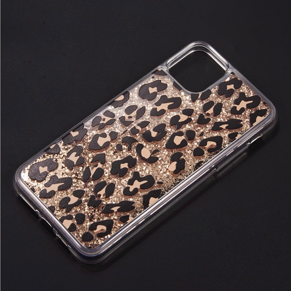 Leopard Glitter Waterfall Case iPhone 14 - Picture 4 of 6